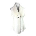 Beige Italian Cream Gilet Faux Leather Sherpa Lining Women's UK Size L (12)