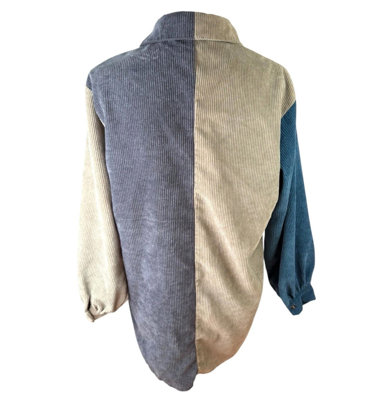 Nasty Gal Corduroy Shirt Oversized Colour Block Front Pocket Women’s UK Size 8