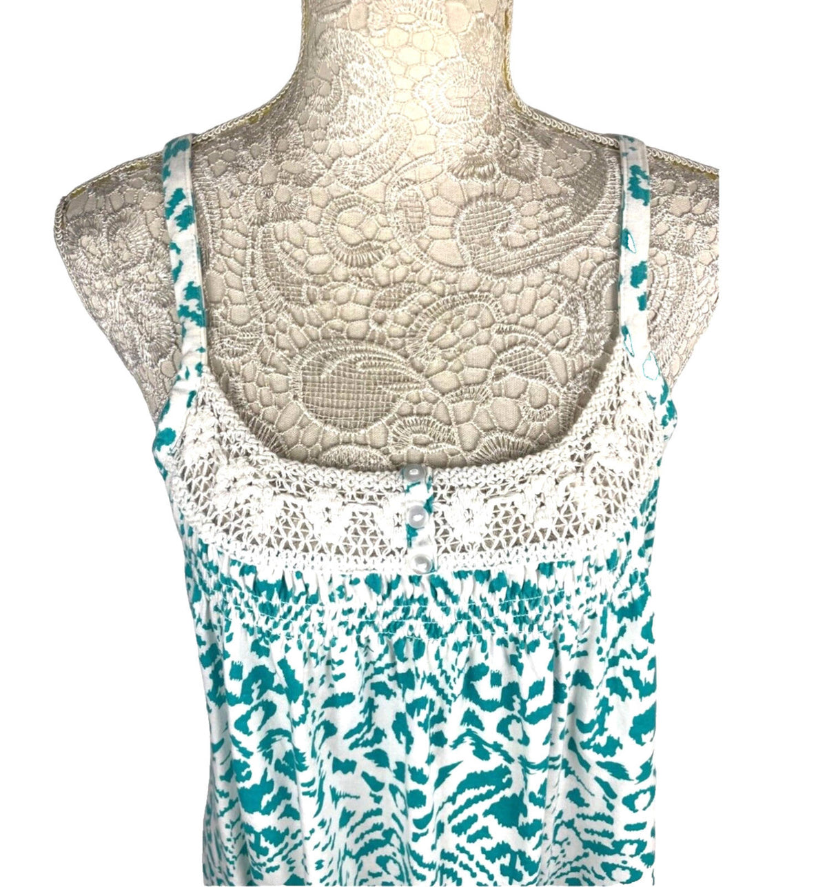 bonmarche White Bonmarche Vest Top Blouse Women's UK Size 12 Crochet Detail