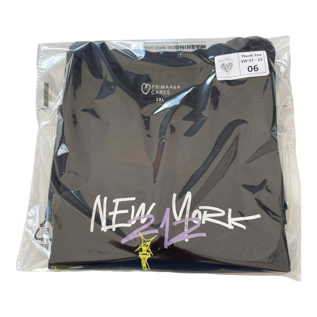 New York 212 Downtown 1981 T-Shirt Men's UK 2XL Black Crew Neck Graphic Print