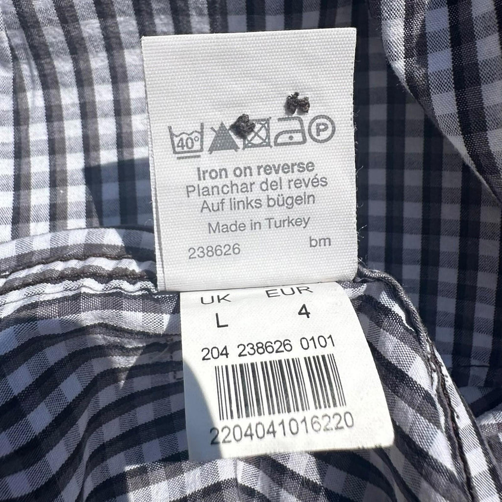 River Island Shirt Men's UK Size L Black & White Check Long Sleeve 100% Cotton