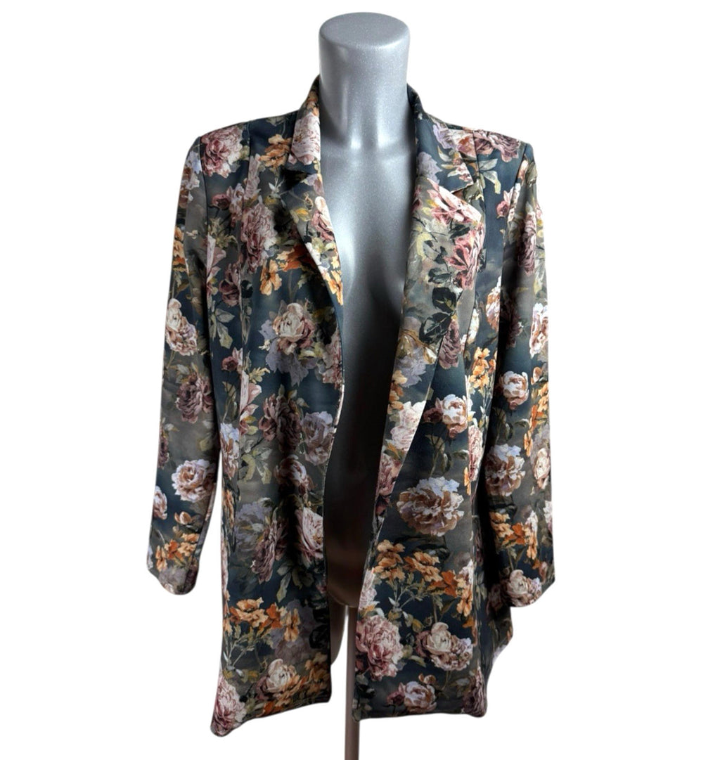 ASOS Floral Blazer Jacket Long Sleeve Collared Autumnal Women's UK Size 10