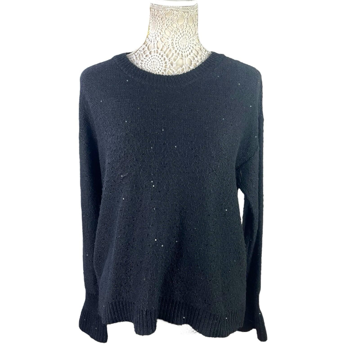 DKNY Jumper Black Knit Sparkle Women's UK Size XL (14)