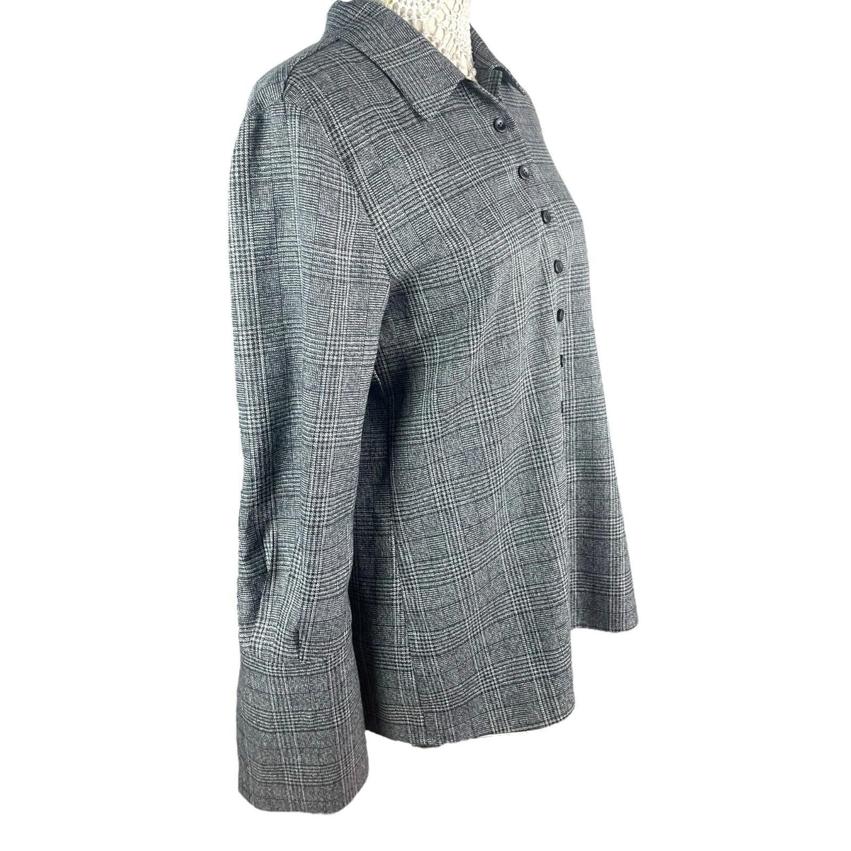 Storm Apparel Gray Storm Apparel Grey Check Shirt Top Women's UK Size S