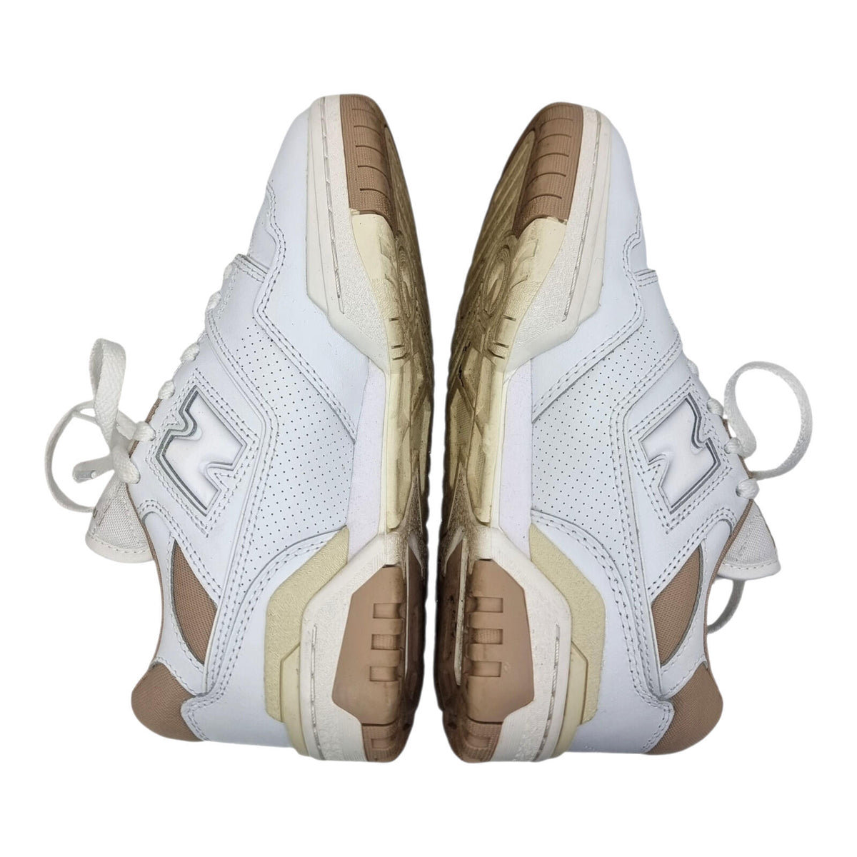 New Balance 550 Trainers Women's UK Size 4 White Tan Synthetic Leather
