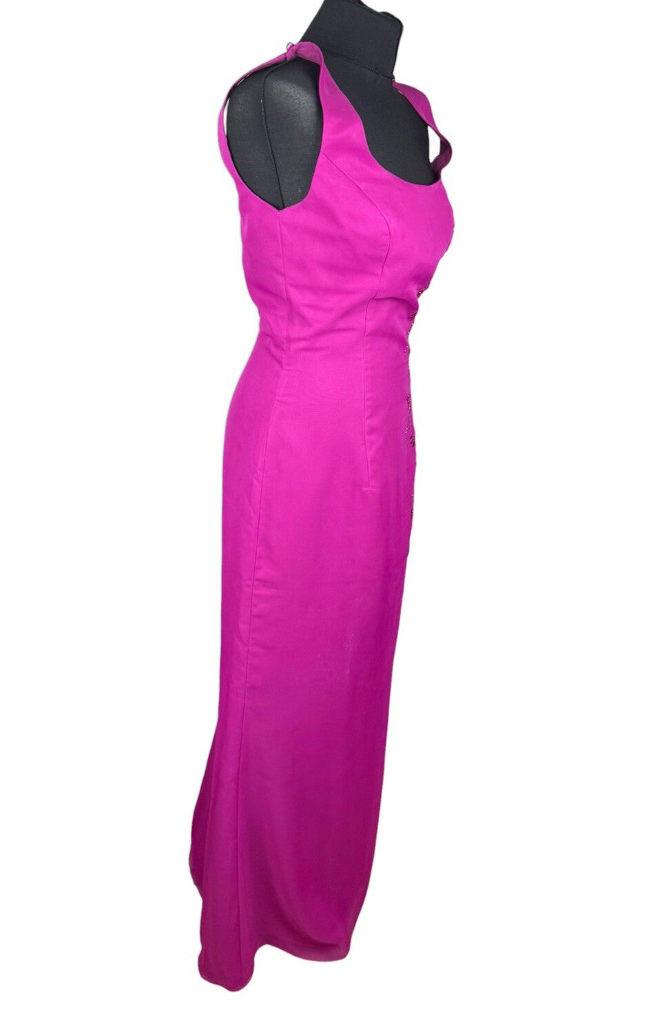 Special Day Womens Fuchsia Pink Embroidered Beaded Bridesmaid Maxi Dress Gown 12