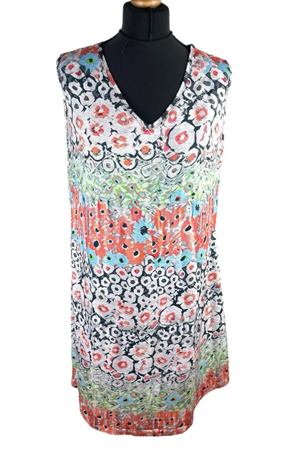 Multicolour Satin Smock Dress Knee Length Women’s UK Size L (12-14)