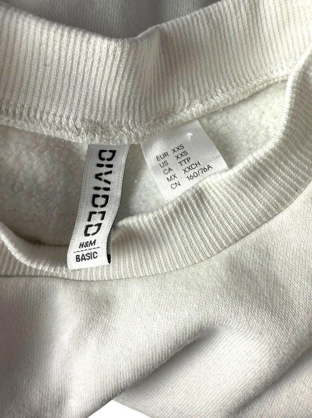 Divided White Jumper Jersey Oversized Sweater Crew Neck Women's UK Size 2XS XXS