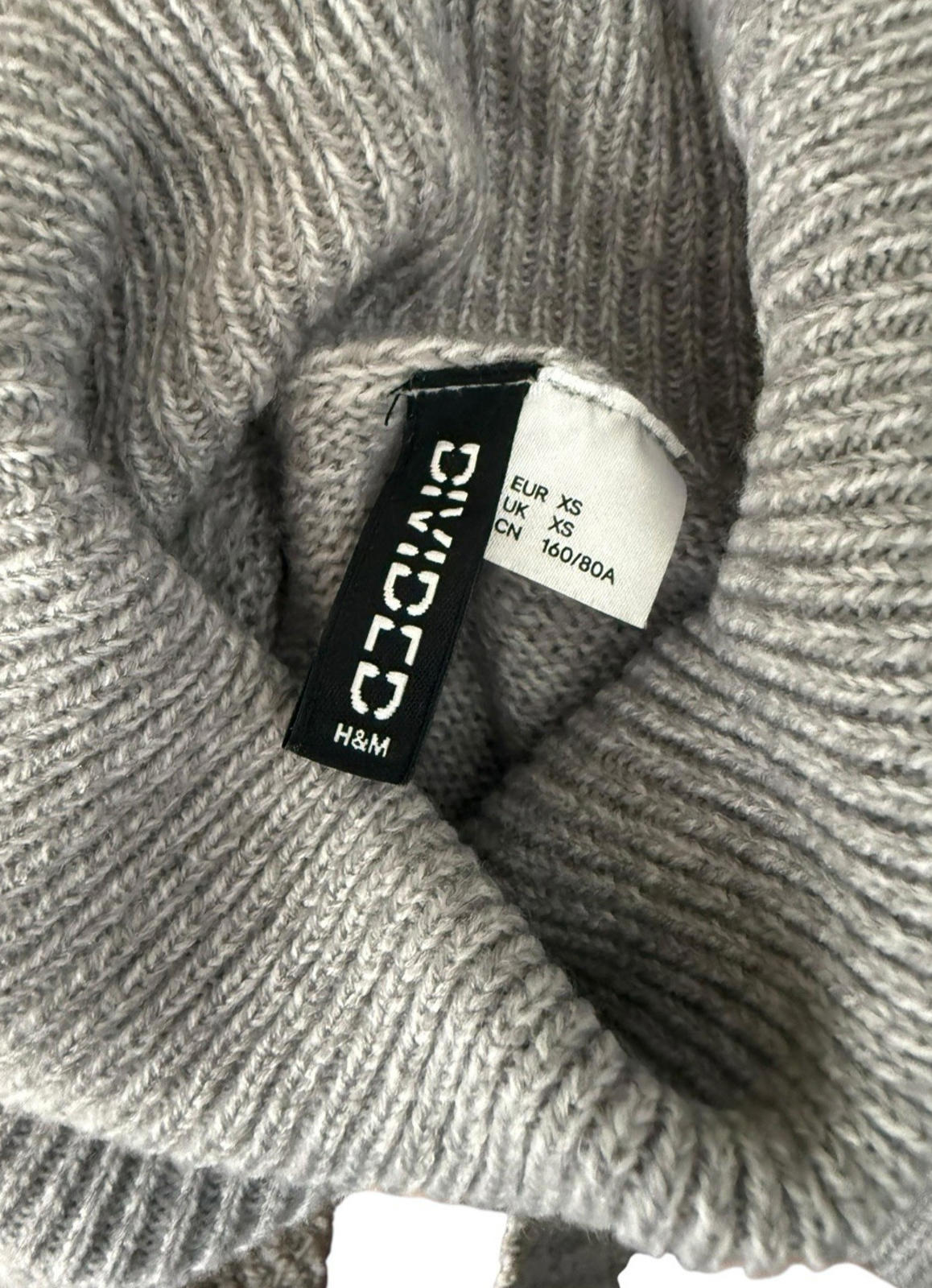 Divided Gray Divided Polo Neck Jumper Women's UK Size XS Grey Long Sleeve