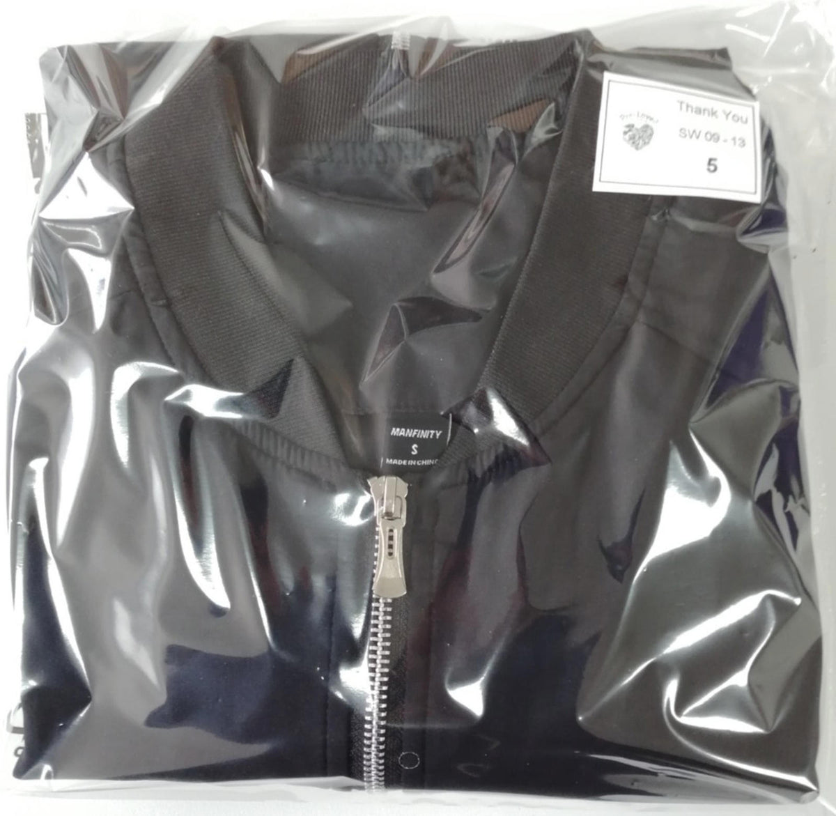 Manfinity Bomber Jacket Men's UK Size S Black Coat Zip Pockets