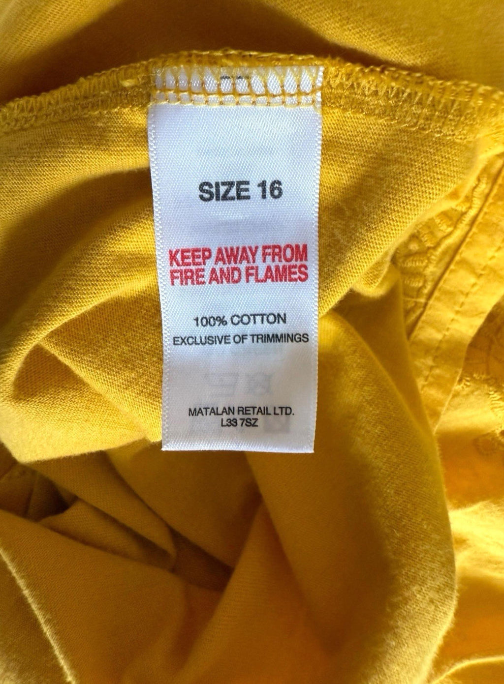 Papaya Cotton Dress Yellow Embroidered Bow Detail Mini Dress Women’s UK Size 16