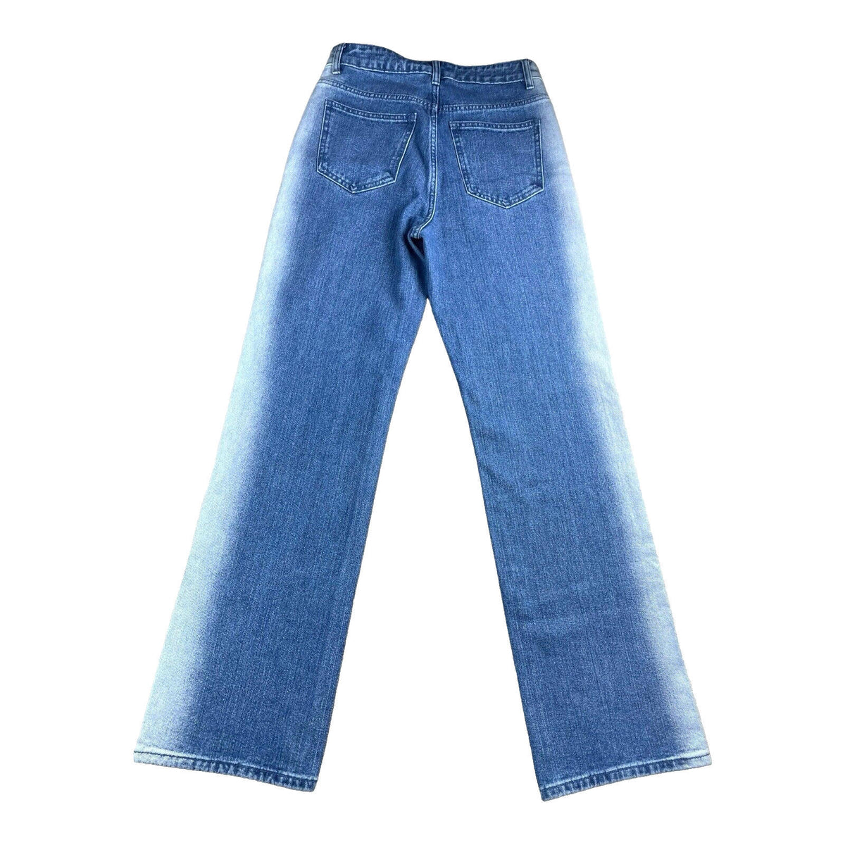Pretty Little Thing Denim Jeans Bleached Sides Straight Leg Women's UK Size 8
