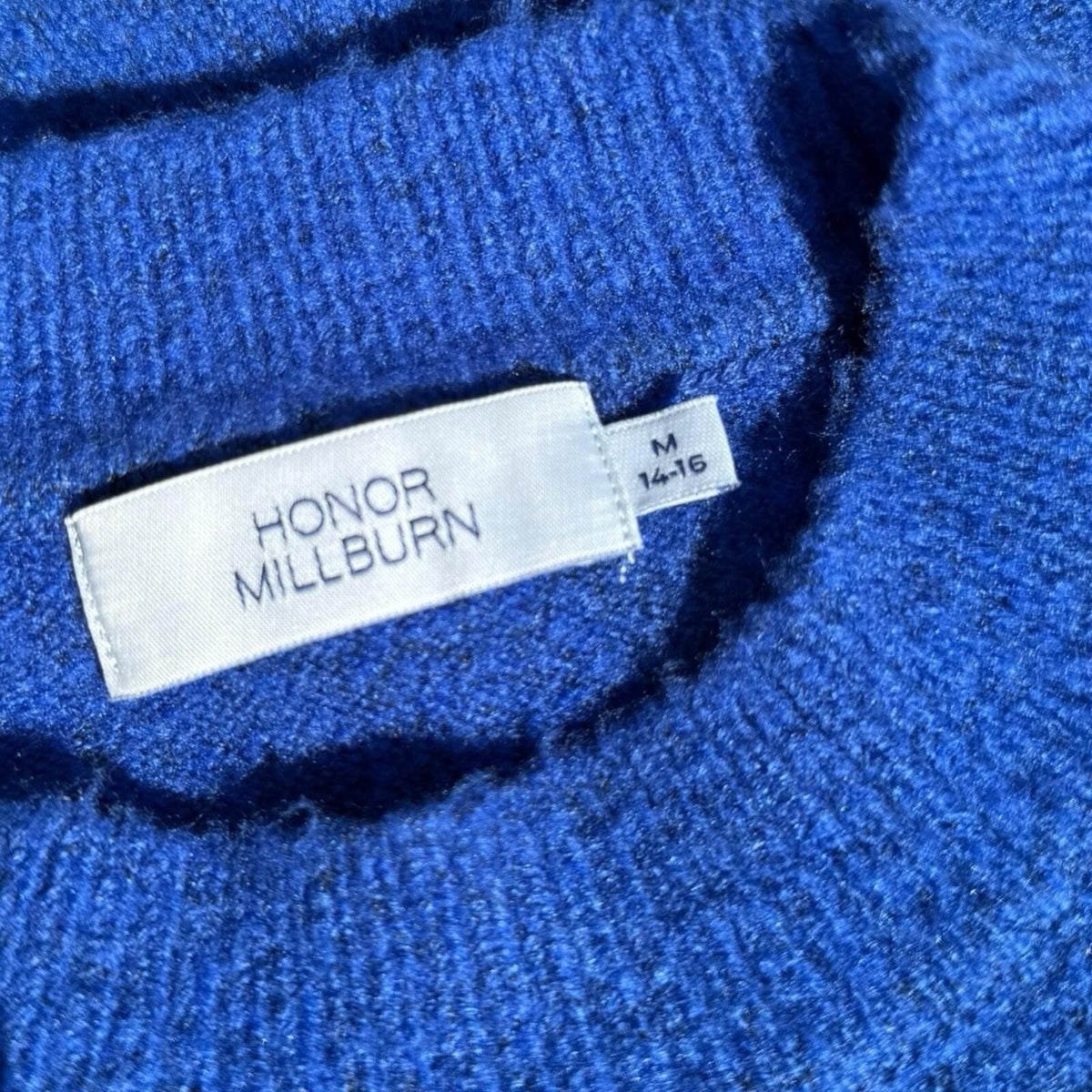 Honor Millburn Bright Blue Knit Jumper Diamante Accents Women’s UK Size M 14-16