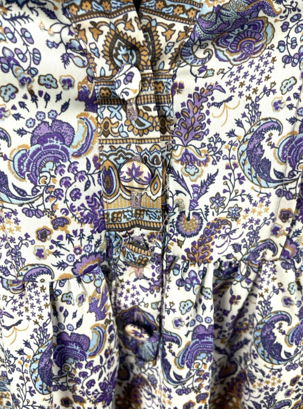 Wallis Satin Tunic Top Women's UK Size 10 Paisley 3/4 Blouson Sleeves V-Neckline