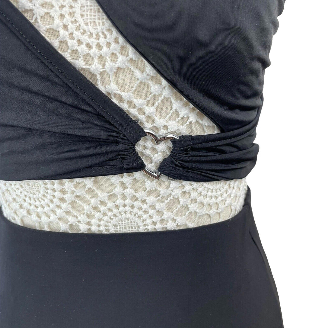 One Shoulder Cut Out & Skirt Co Ord Women’s UK Size 8 Black Evening Formal Heart