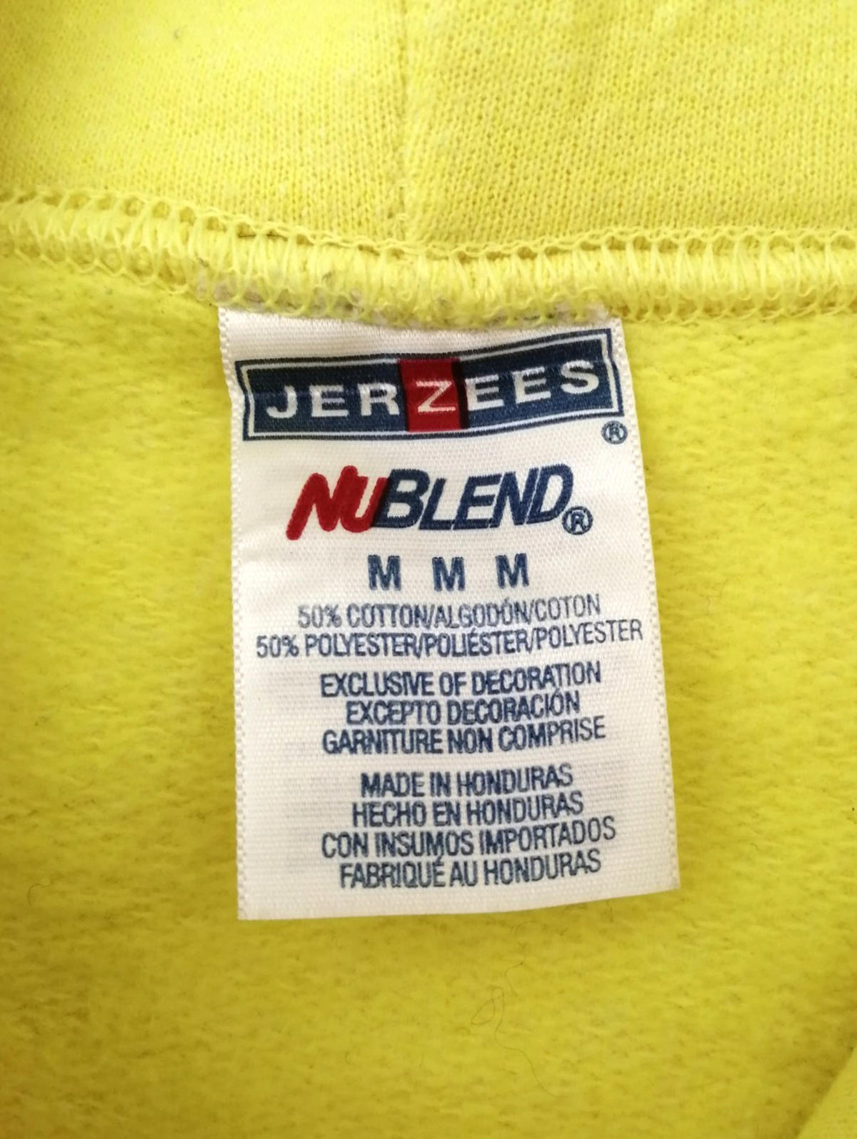 JERZEES Yellow Boston BSSC Champions Hoodie Men's Size M Yellow Jersey Hooded Pockets Sports