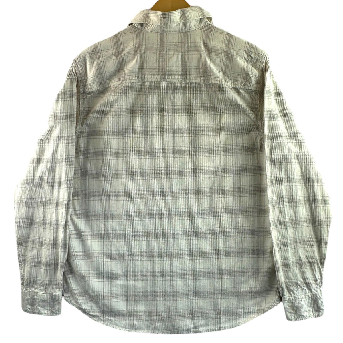 George Corduroy Shirt Men's UK Size M Beige Check Long Sleeve Pocket Loose Fit