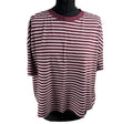 George Cropped T-shirt Striped Women’s UK Size 18 Red & White Crew Neck Summer
