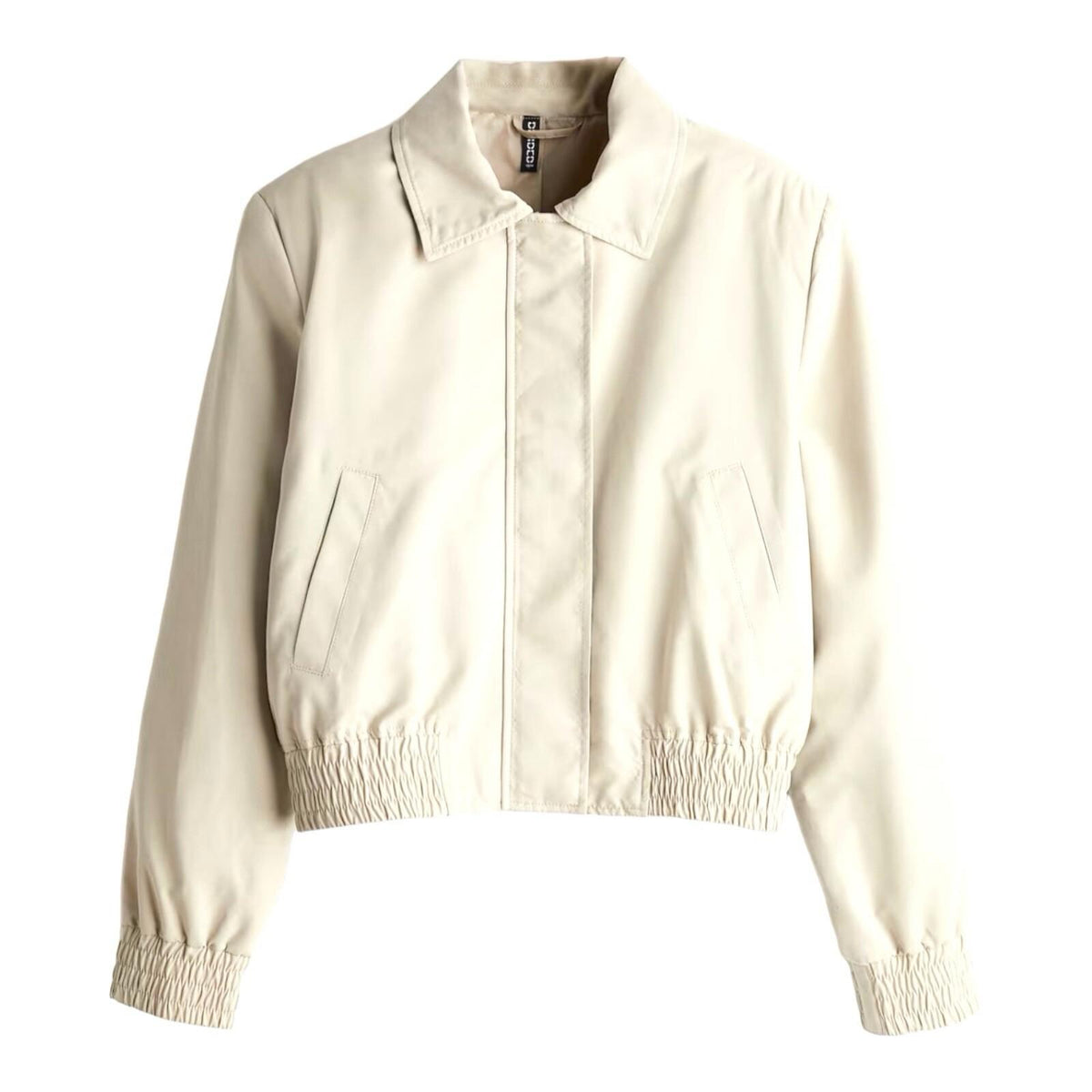 Divided Beige Crop Jacket Soft Touch Shoulder Pads Women's UK Size XS