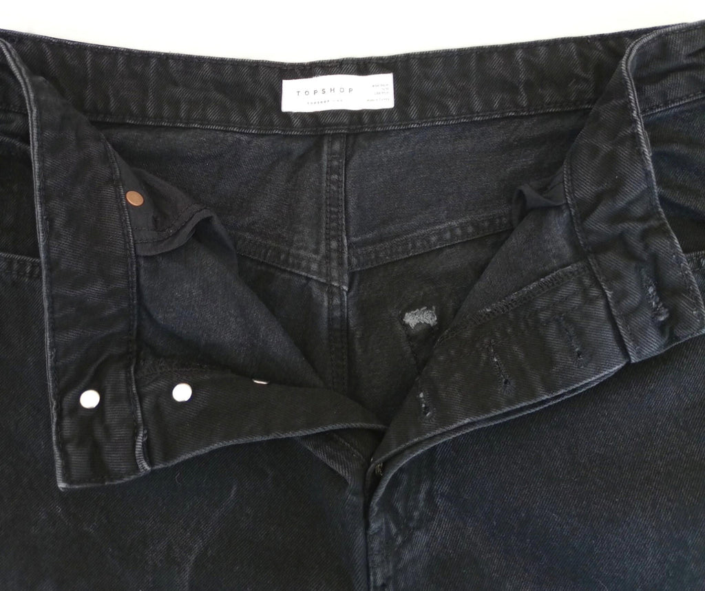 TopShop Black Topshop Jeans Men's UK Size 34" Waist 32" Leg Black 100% Cotton 5 Pocket Design