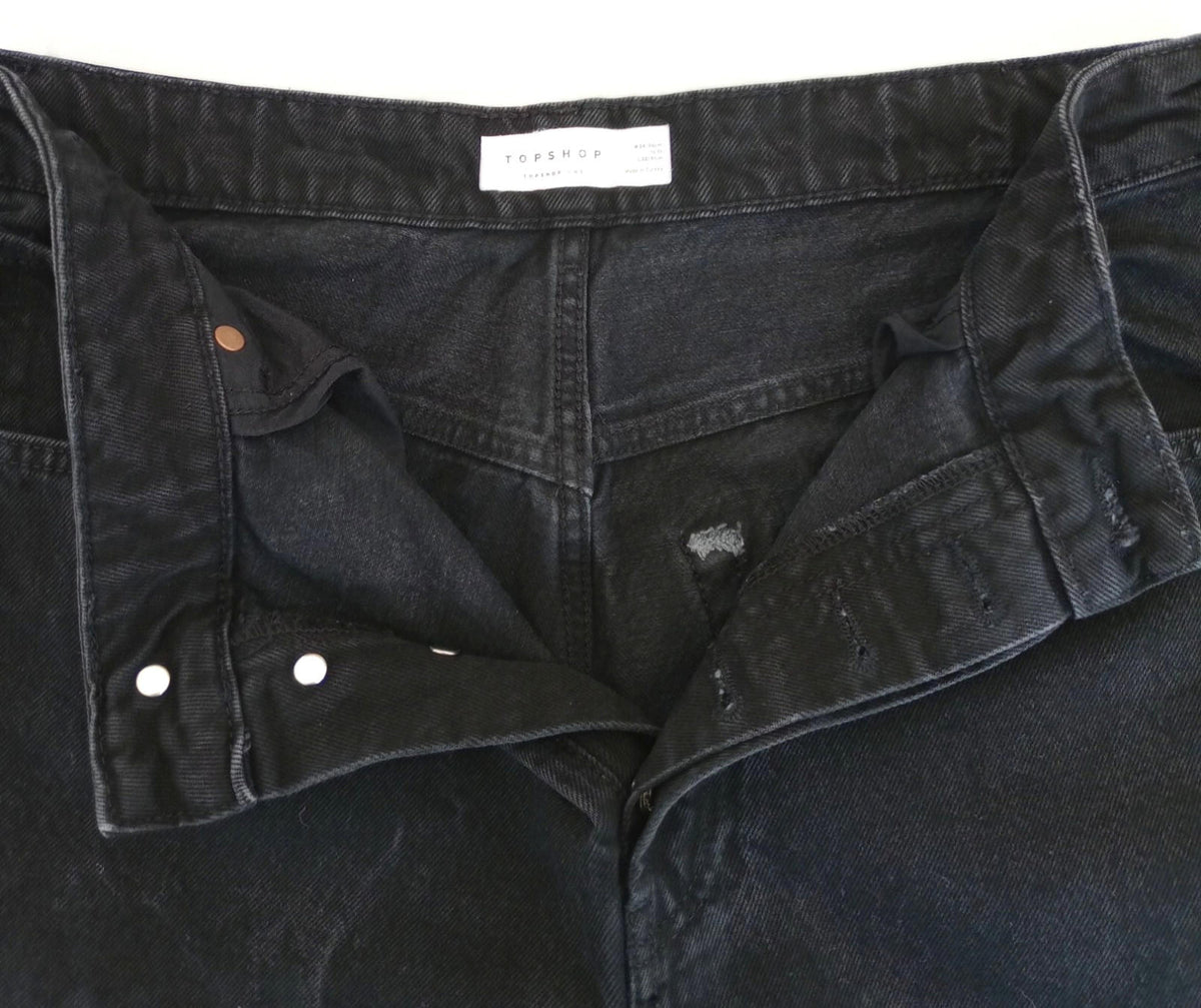 TopShop Black Topshop Jeans Men's UK Size 34" Waist 32" Leg Black 100% Cotton 5 Pocket Design