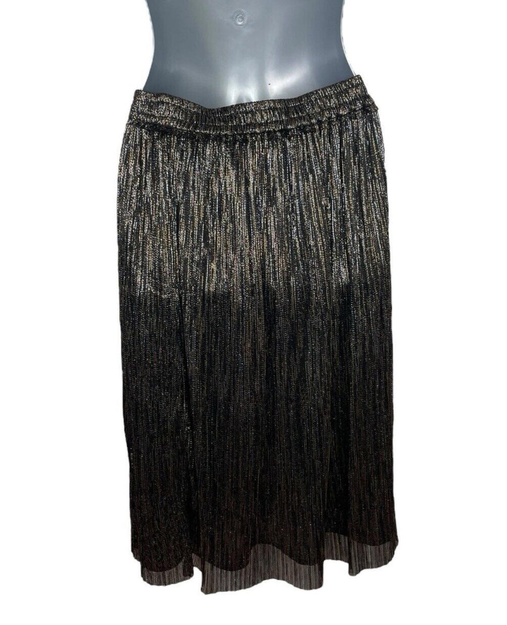 Zara Basic Black & Gold Sparkle Party Skirt Maxi Lined Women's UK Size XS