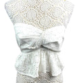 White Strapless Peplum Top Embroidered Daisy Design Women's UK Size 8