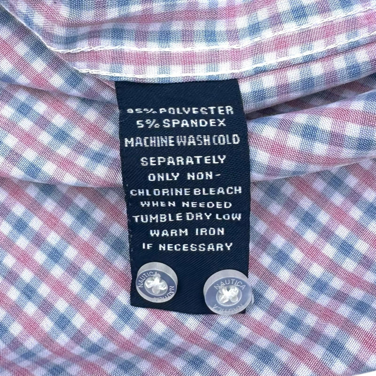 Nautica Button Up Plaid Shirt Men's UK Size L Slim Fit Long Sleeve Pockets