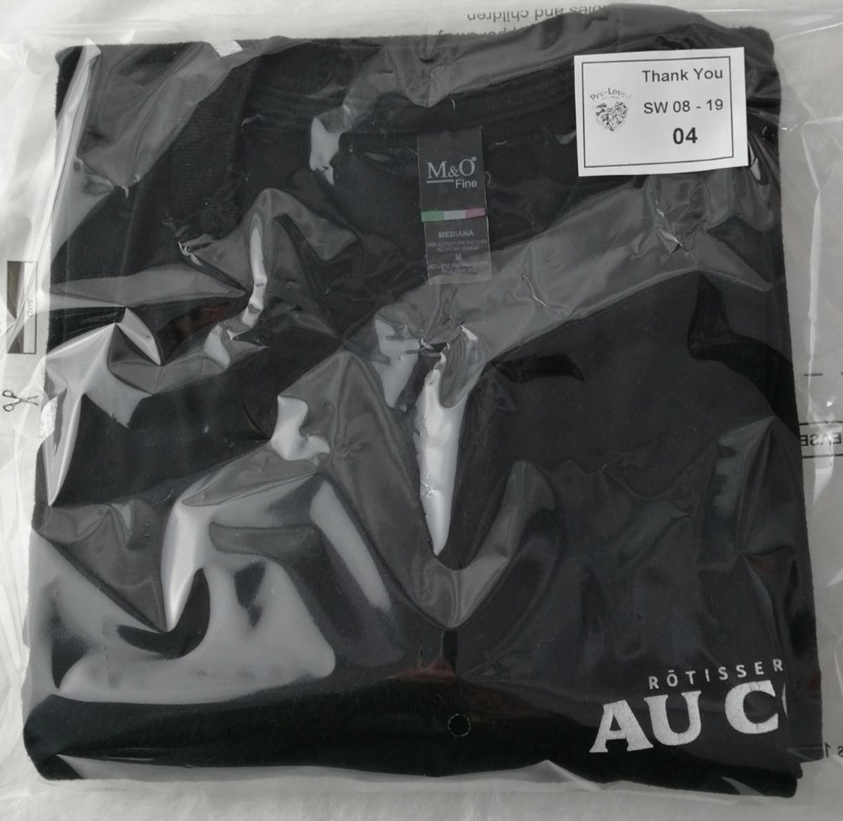 M&O KNITS Black Chicken Graphic Print T-Shirt Men's Size M Black Crew Neck 100% Preshrunk Cotton