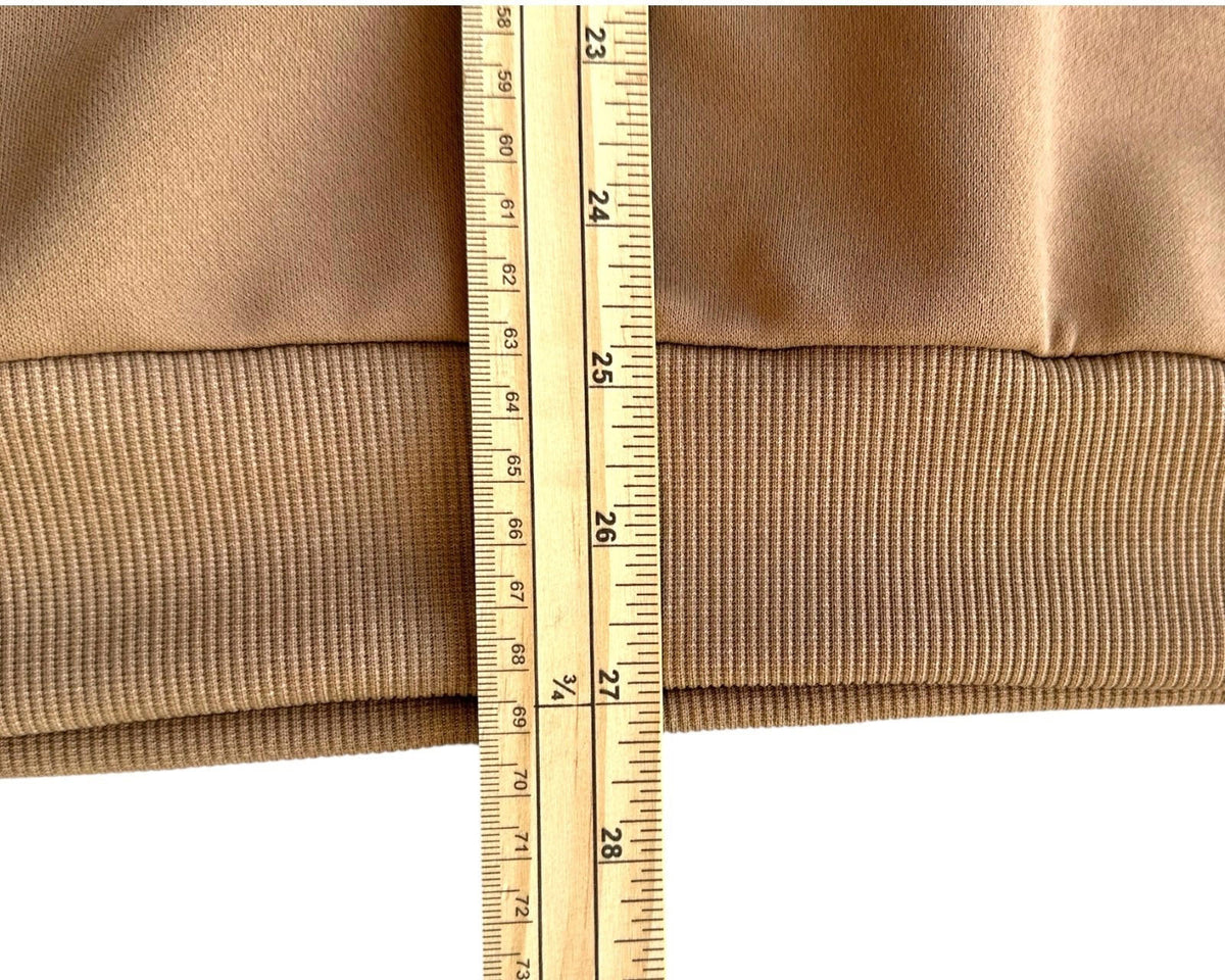 Brown Casual Jumper Men's UK Size XL Brown Long Sleeve Crew Neck Stretch Waist Cuff