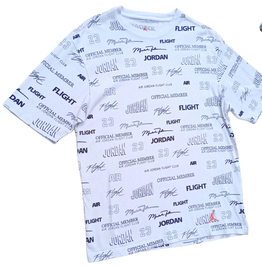 Nike White Nike Air Jordon T-Shirt Men's UK Size M White 100% Cotton Graphic Print