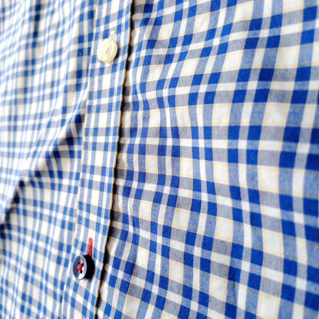 Tommy Hilfiger Shirt Men's UK Size M Blue Check Long Sleeve Pockets