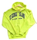 Exist Miami Yellow St George Island Hoodie Men's UK Size S Yellow Jersey Hooded Pockets Zip Front