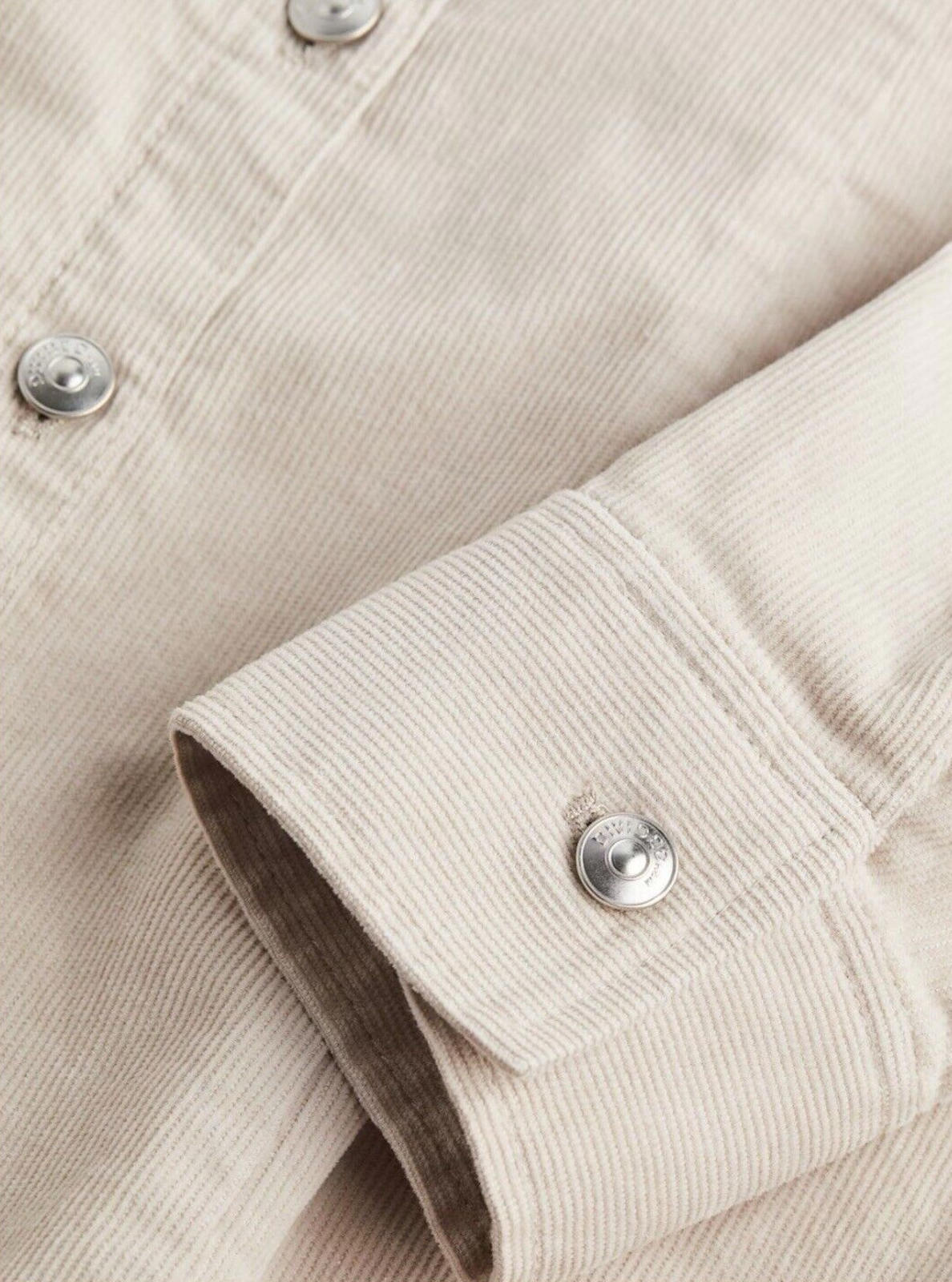 Divided Beige Corduroy Shirt Dress Mini Collared Women's UK Size 8
