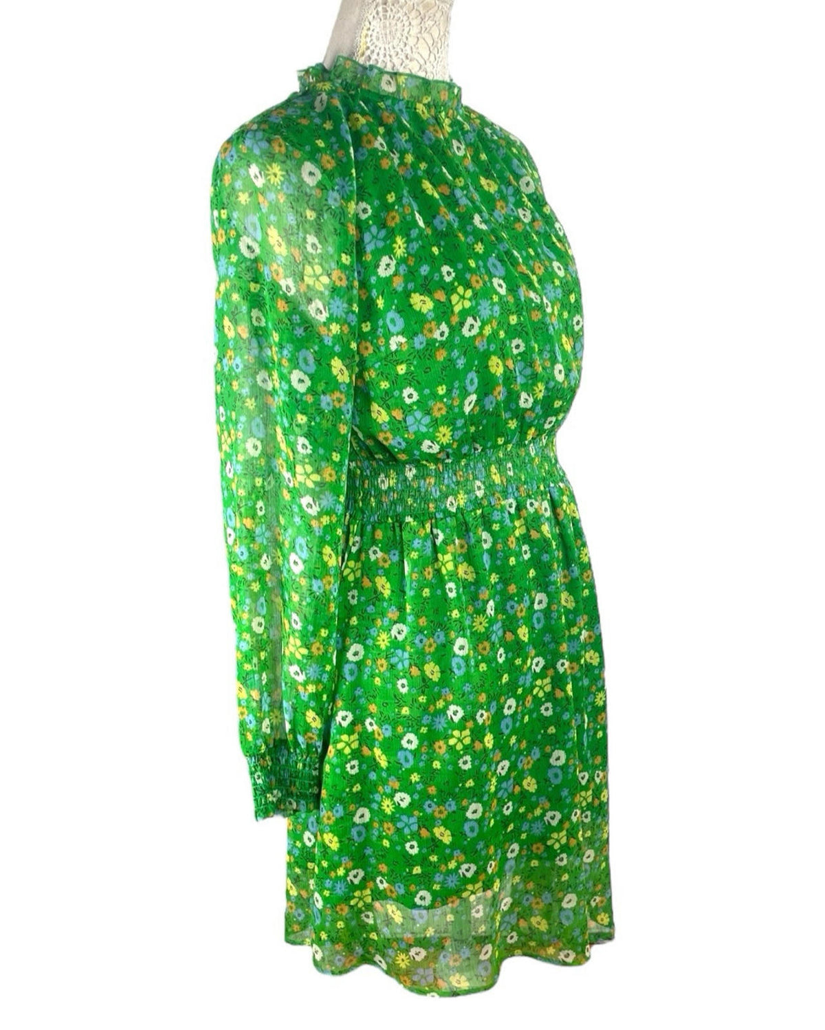 Boohoo Floral Mini Dress Women's UK Size 12 Fit & Flare Elasticated Waist