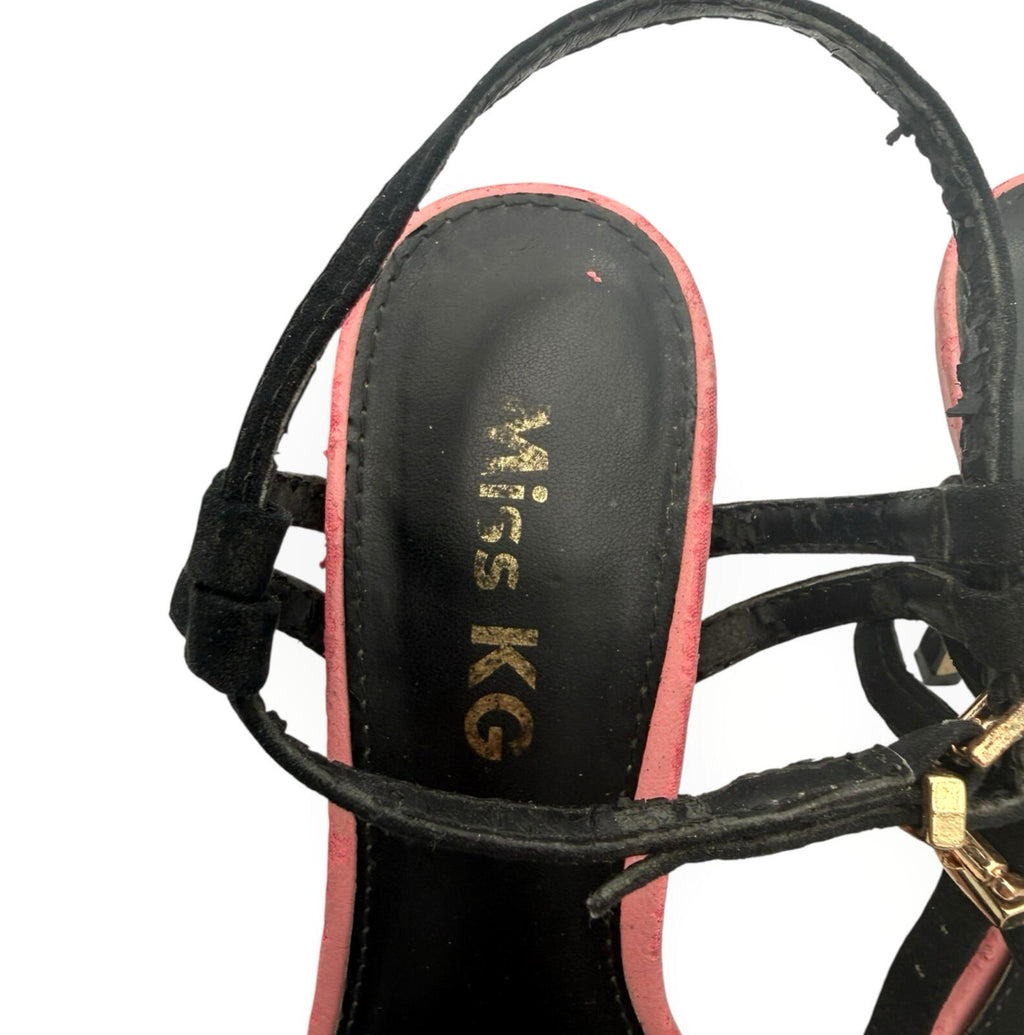 Miss KG Leopard Sling-Back Stiletto Shoes Women's UK Size 6 Pony Fur Kurt Geiger