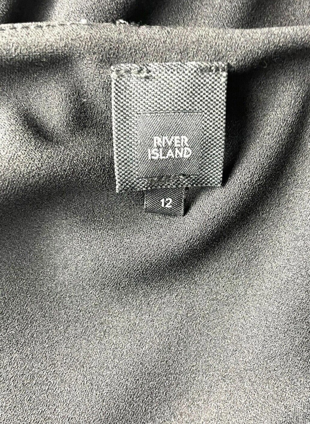 River Island Black River Island Black Mini Dress One Shoulder Puff Sleeve Women's UK Size 12