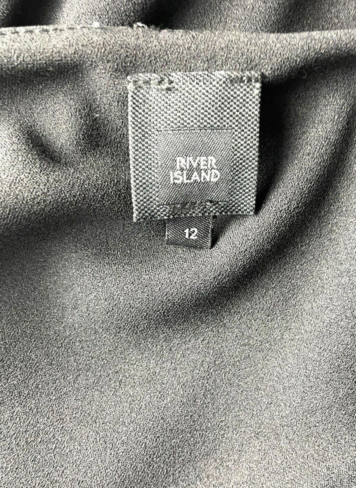 River Island Black River Island Black Mini Dress One Shoulder Puff Sleeve Women's UK Size 12