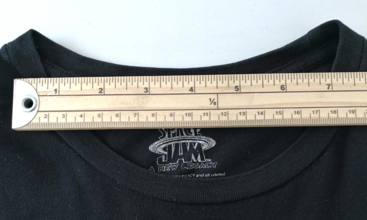 Space Jam Black Space Jam Graphic Print T-Shirt Men's Size S/P Black 100% Cotton