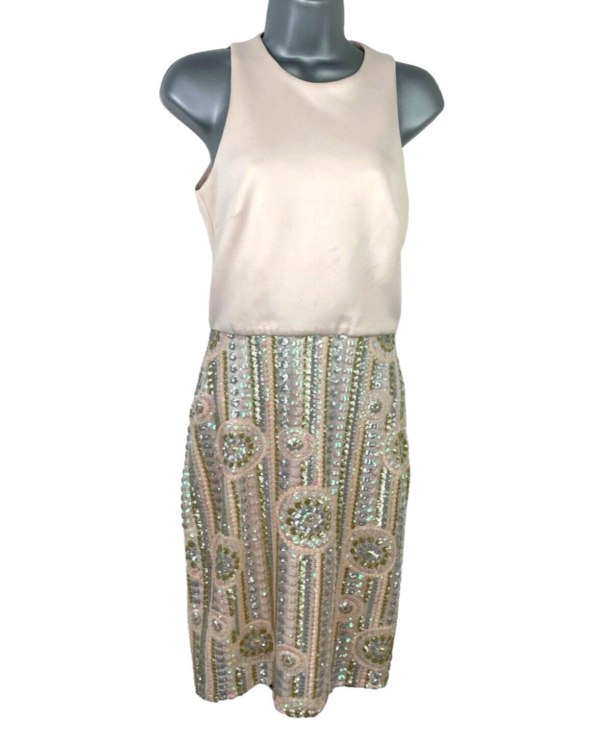 ASOS Pencil Dress Women's UK Size 8 Pale Pink Embellished Summer Smart Formal