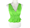 Tank Top Embroidered Cropped Green Blouse Women's UK Size 8