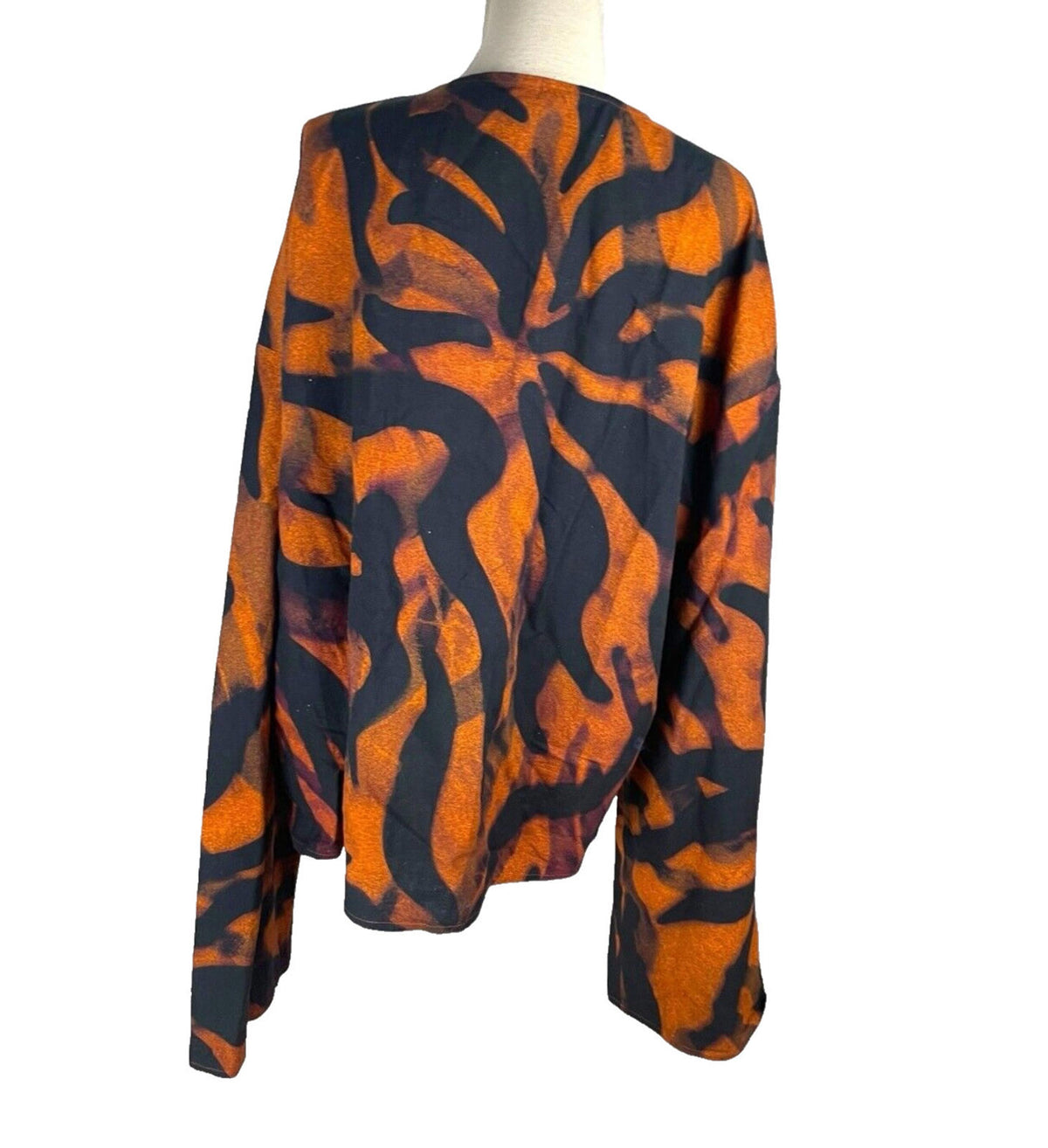 Windeson Open Jacket Orange & Black Lightweight Flared Sleeve Women's UK Size 16