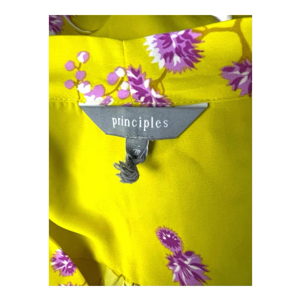Principles Yellow Floral Sleeveless Blouse Summer Women's UK Size 20