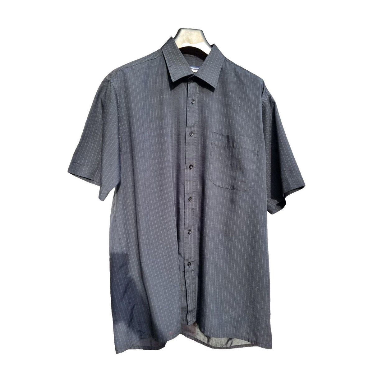 Tom Hagan Shirt Short Sleeve Men's UK Size XL Black Striped 46" Chest