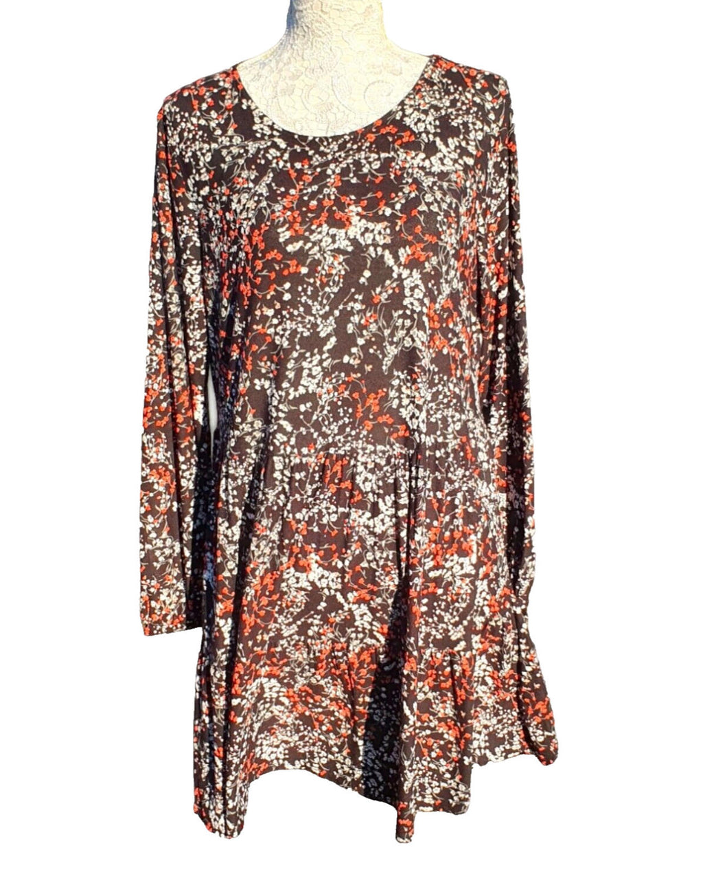 NEXT Floral Print Viscose Dress Women's UK Size Medium M Long Sleeve Slip Jersey