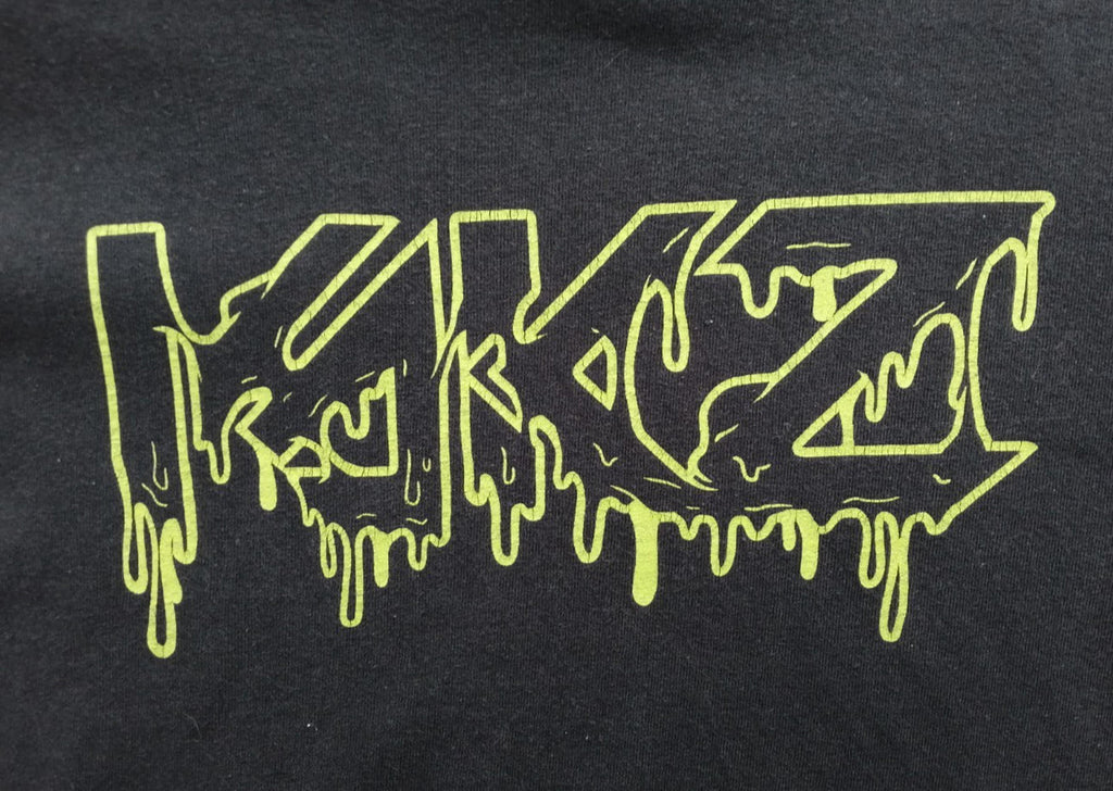 Gildan Black Graffiti Font Graphic Print T-Shirt Men's Size XL Black Crew Neck 100% Cotton