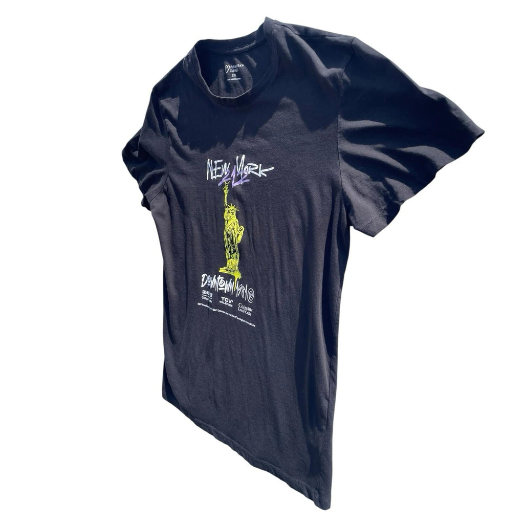 New York 212 Downtown 1981 T-Shirt Men's UK 2XL Black Crew Neck Graphic Print