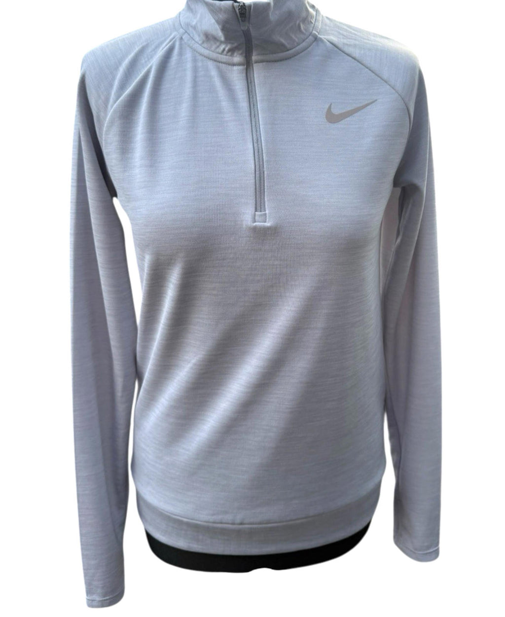 Nike Gray Nike Running Top Womens XS Grey 1/4 Zip Dri-Fit Pullover Activewear Thumbholes