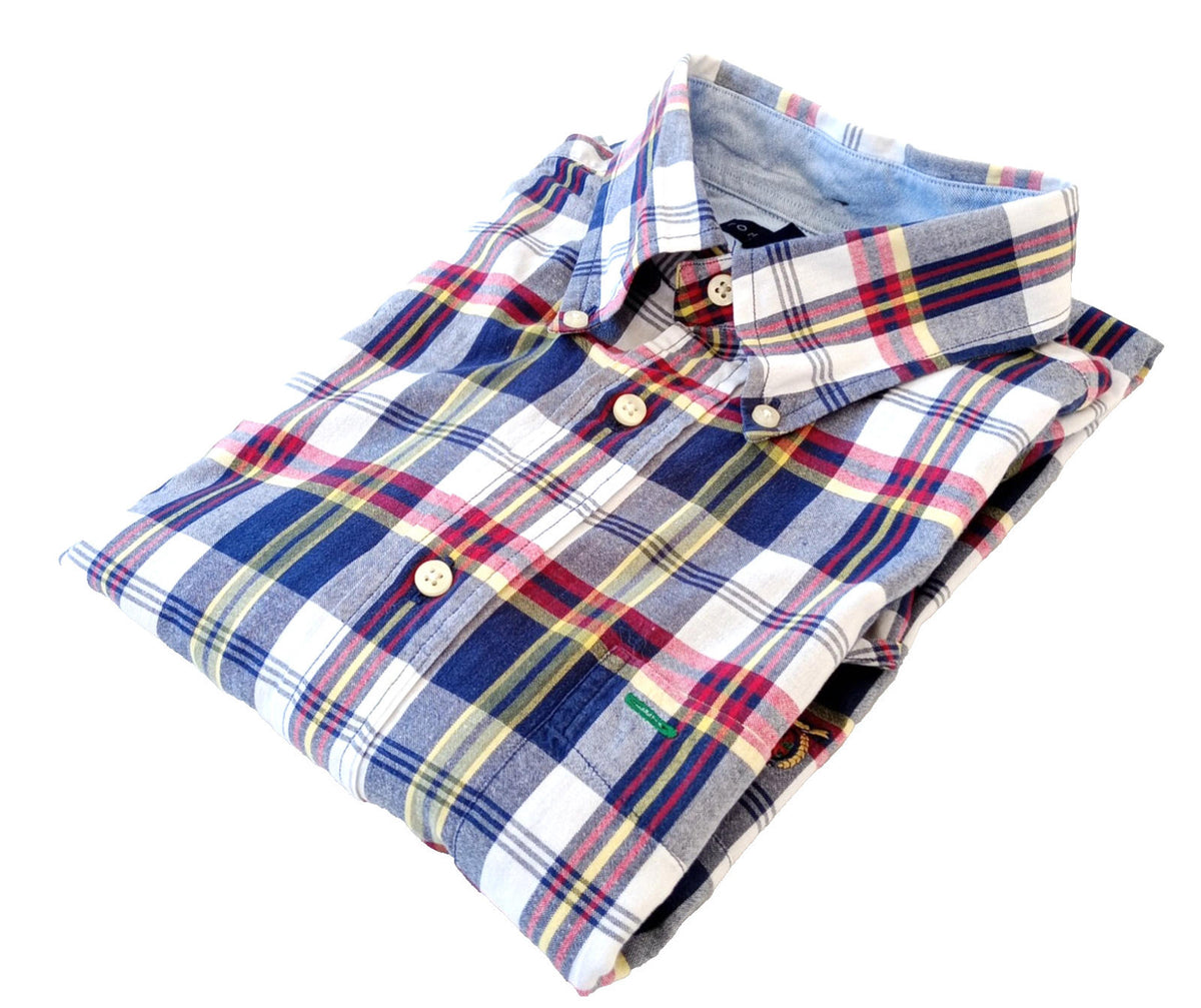 Tommy Hilfiger Shirt Men's UK Size L Red/Blue Check Short Sleeve Pockets