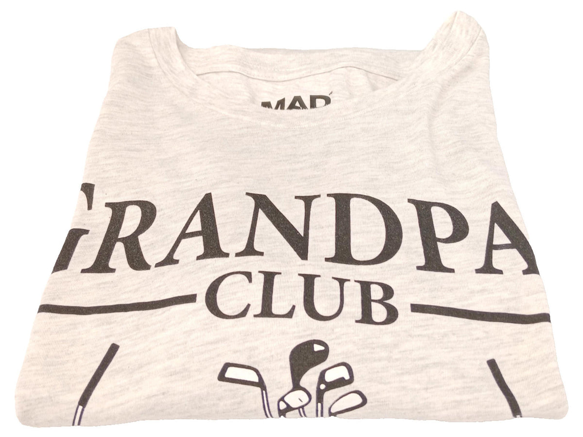 Mad Engine Beige Grandpa's Club Golf Graphic Print T-Shirt Men's UK Size 2XL Grey Crew Neck